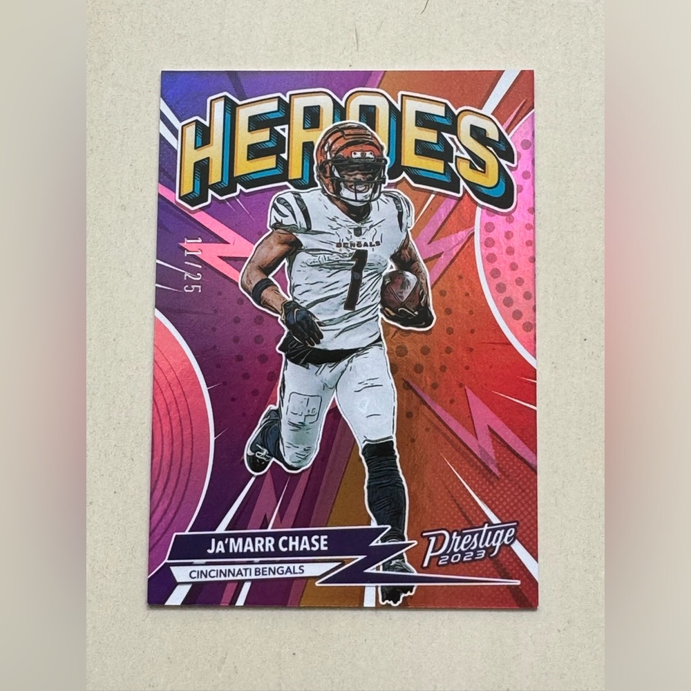 2023 Prestige Ja’Marr Chase Heros /25 #H-7 Bengals